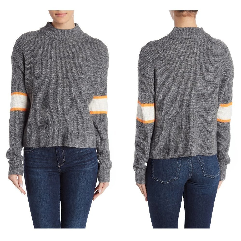 John + Jenn Varsity Stripe Mock Neck Pullover
